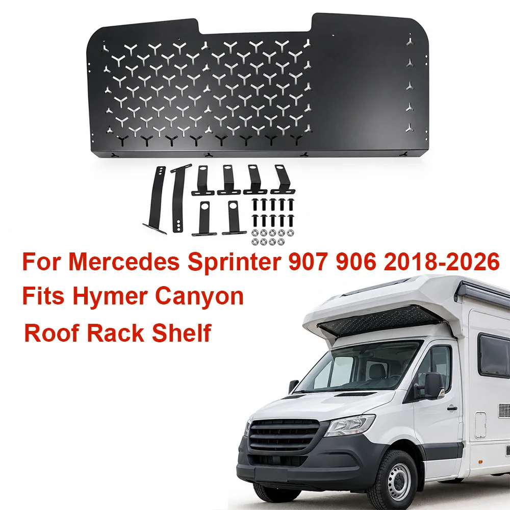 Dachträger-Ablage für Wohnmobil, Mercedes Sprinter 907 906 2018-2026, Hymer Canyon Over Cab, Aluminium