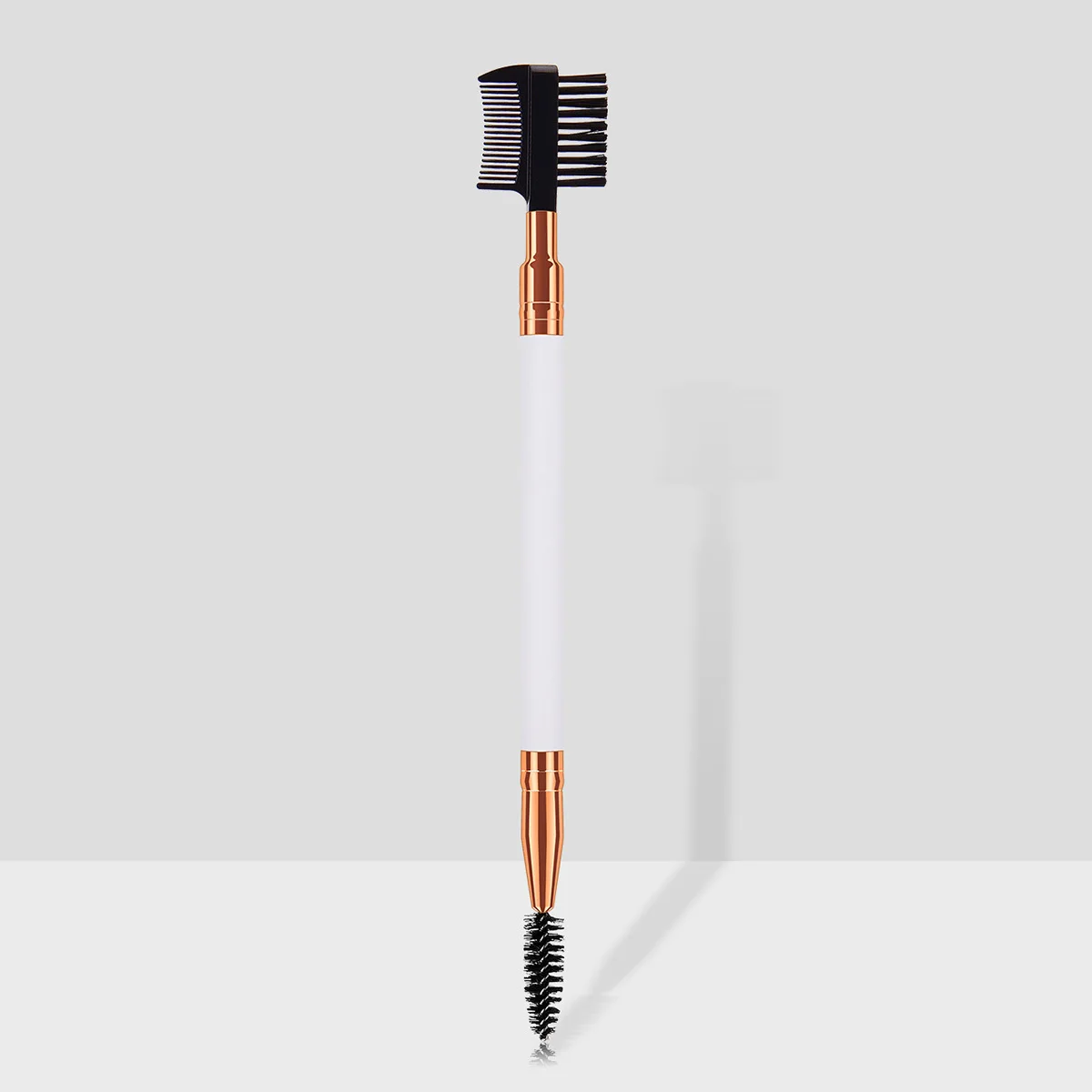 Juego de maquillaje profesional para mujer, cerdas de nailon con mango de madera, cepillo de doble punta para pestañas y cejas