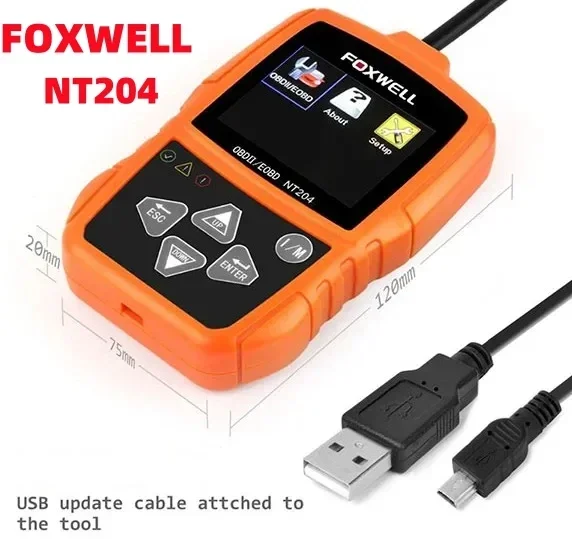 

Best FOXWELL NT204 OBD2 CAN Diagnostic Tool Fault Code Reader Multi-languages Available