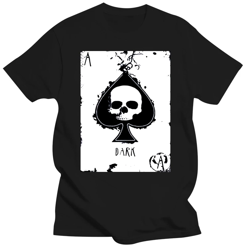 Ace Of Spades Skull T-Shirt Screenprinted Rock Goth Punk Biker Ladies Womens Harajuku Tee Shirt