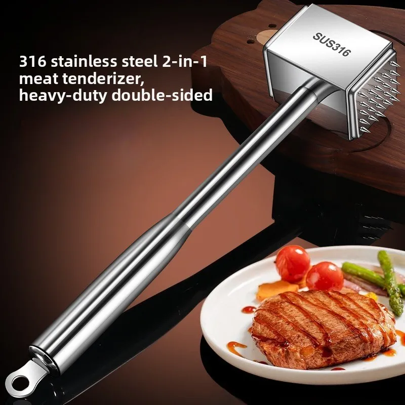 316 Stainless Steel Steak Specific Hammer, Large Loose Meat Hammer,kitchen Solid Tapping Beef Hammer,meat Cutting and Tying Tool