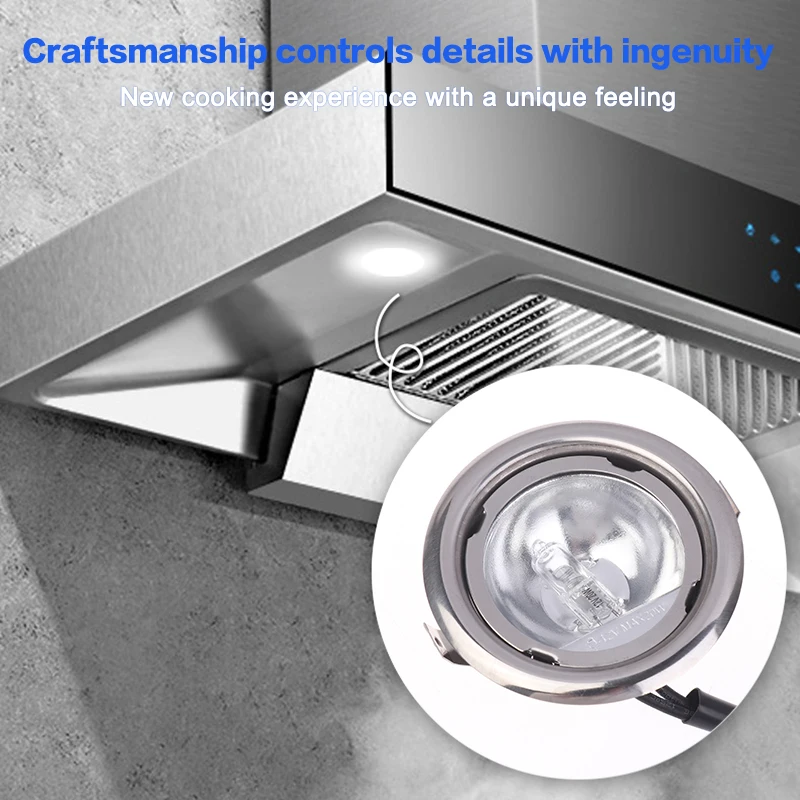 Reemplazo de bombilla de campana extractora, halógena de 65 mm 20 W, 12 V CA, vidrio transparente, fácil instalación para la mayoría de campanas de ventilación de cocina