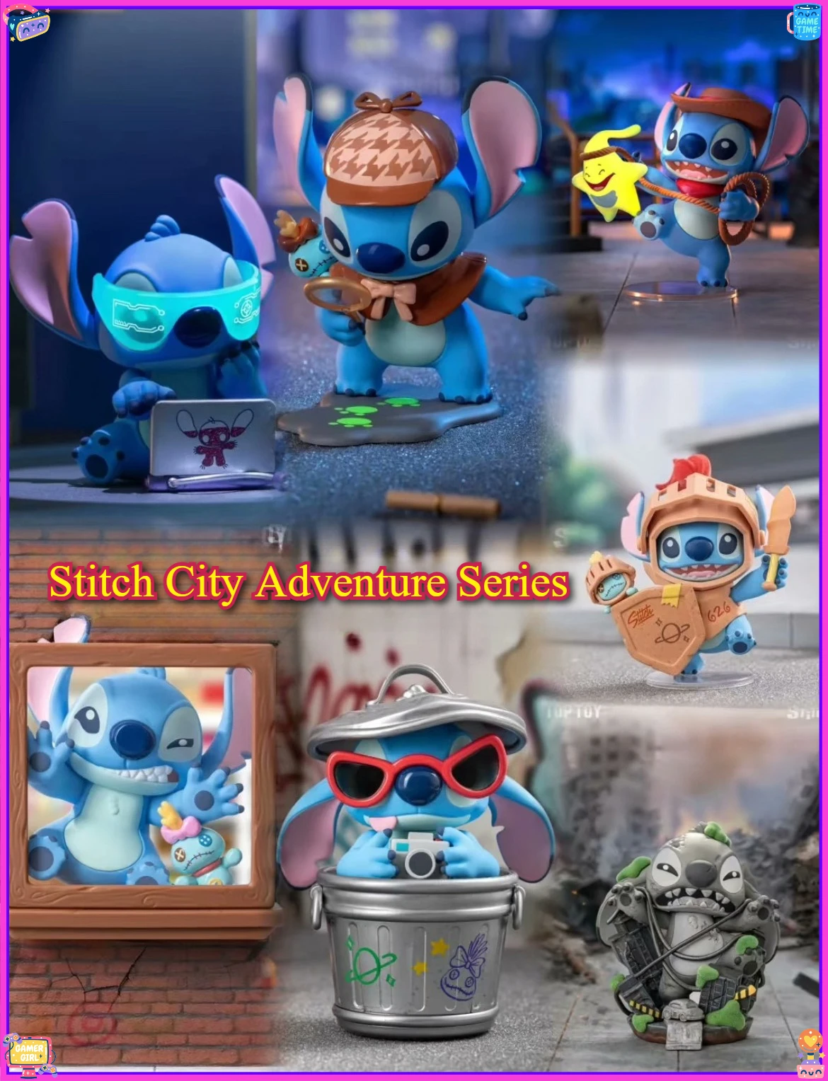 

MINISO Disney Stitch City Adventure Series слепая коробка аниме модель персонажа милый орнамент детская игрушка Рождественский подарок