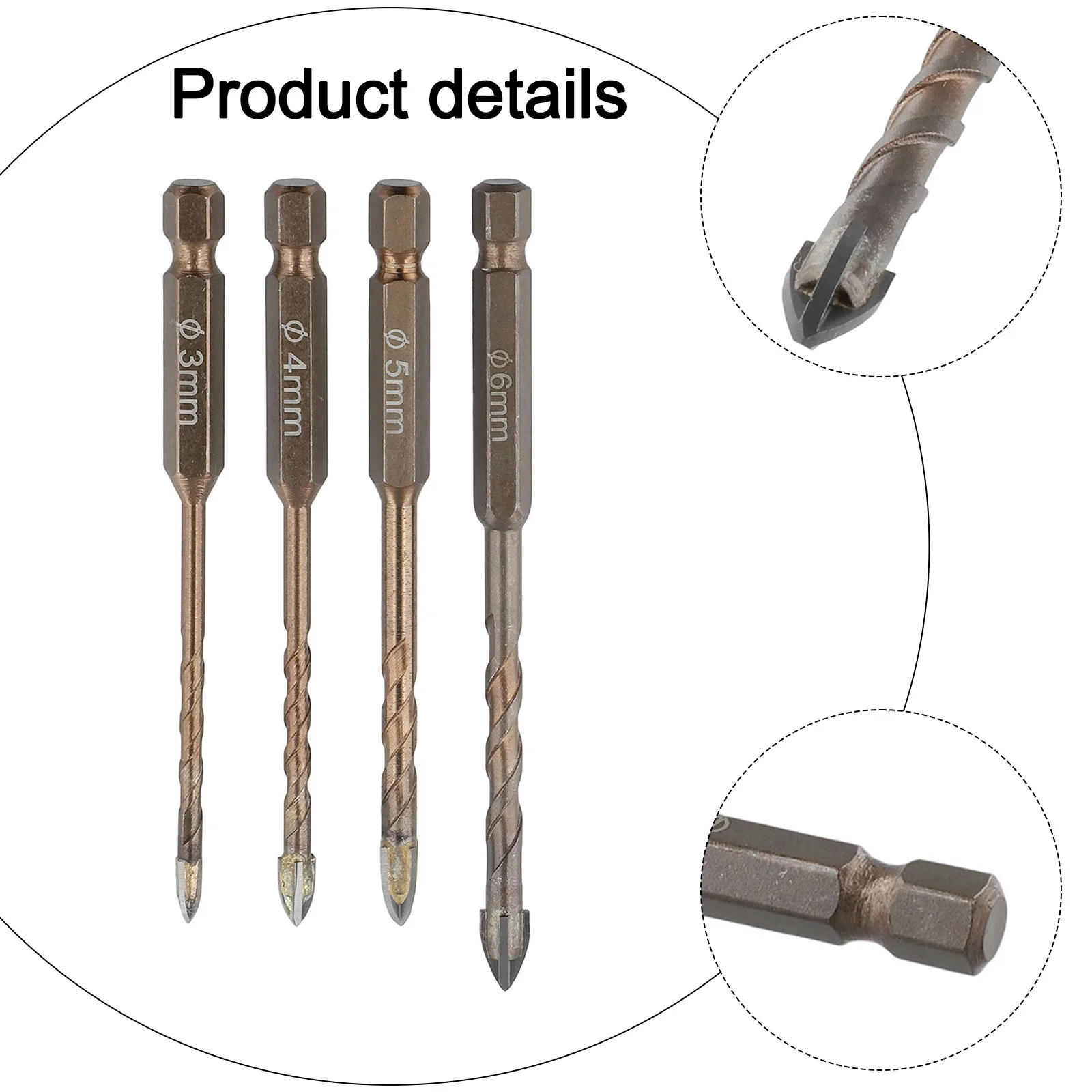 

Spiral Wall Drilling Cross Glass Drill Bit Glass Concrete Hole Opener Hard Alloy Triangle Bit Cutter As Picture