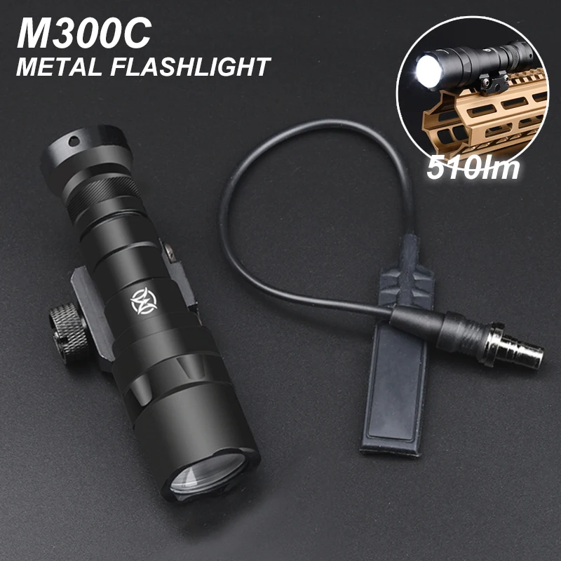 Surefir M300 M300A Wadsn Flashlight Hunting MINI Scout Light Tactical Weapon With Dual Function Pressure Switch 20MM Rail Consta