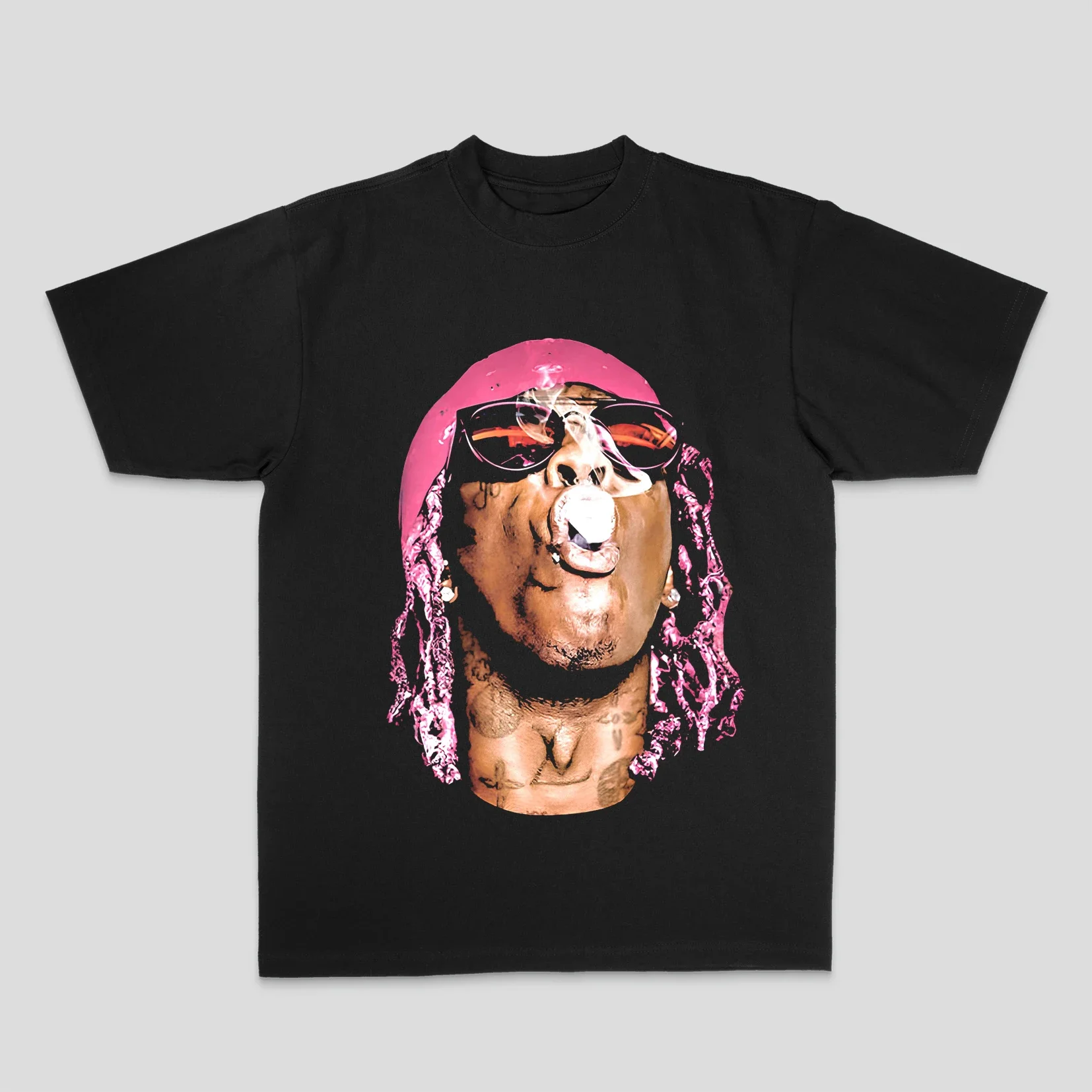 Hip-hop Rap chant américain grande tête Avatar lourd pur coton mode tendance Streetwear unisexe Harajuku