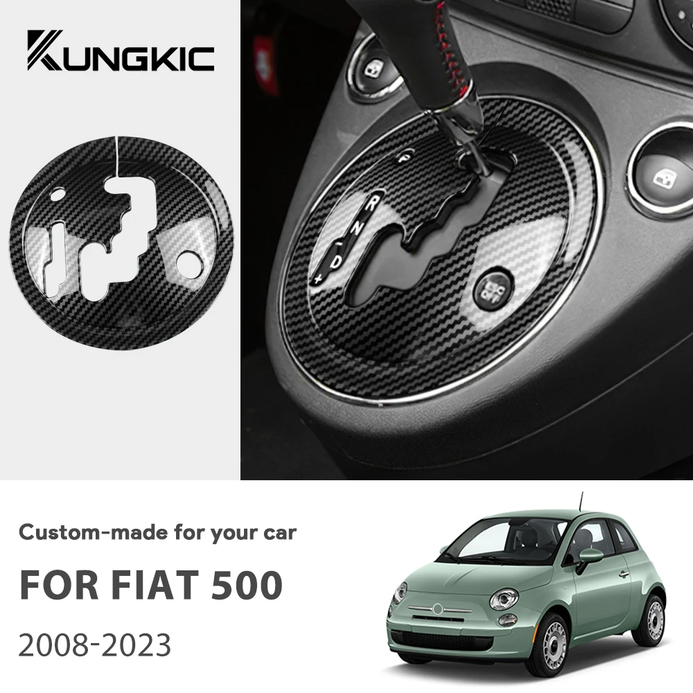 

For Fiat 500 2008 2009 2010 2011 2012 2013 2014 2015 2016-2023 LHD Car Central Control Gear Shift Panel ABS Carbon Fiber Sticker