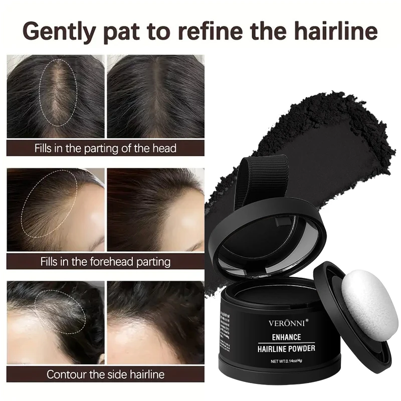VERONNI Haaransatz-Puder, Haaransatz-Schatten-Puder, Make-up, Haar-Concealer, Stirnfüllung, natürliche Abdeckung, Unisex-Produkt gegen Haarausfall
