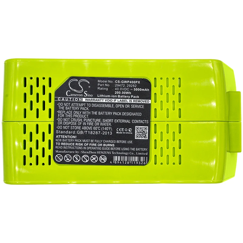 

CS 5000mAh Battery For GreenWorks 24252 2601102 29282 29302 29462 29472 G-MAX 4 AH Li-Ion G-MAX 40V 20302 2601402 21332