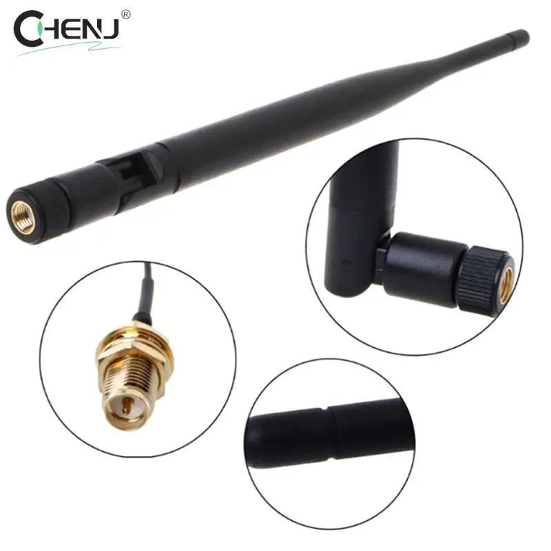 

External Wifi Antenna 2.4GHz 5dBi WiFi 2.4g Antenna Aerial RP-SMA Female Wireless Router With Adapter Cable U.FL/IPX Pigtail