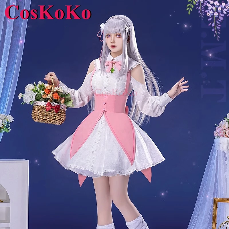 

CosKoKo Emilia Cosplay Anime Re:Life In A Different World From Zero Costume Personal Dress Halloween Party Role Play Clothing