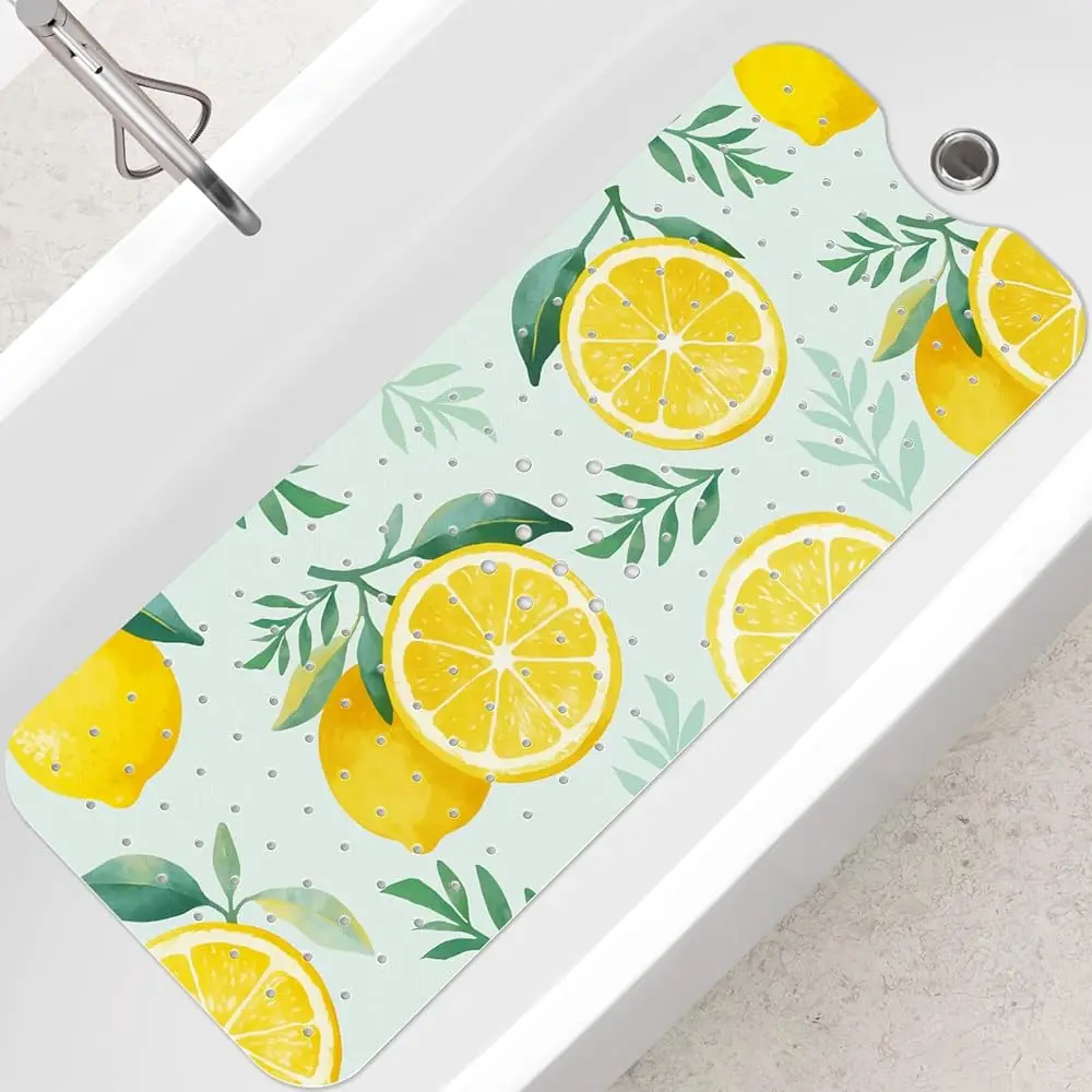 

Желтый противоскользящий коврик для ванной 40 x 16 дюймов, удлиненный, для душа, без плесени, Mac