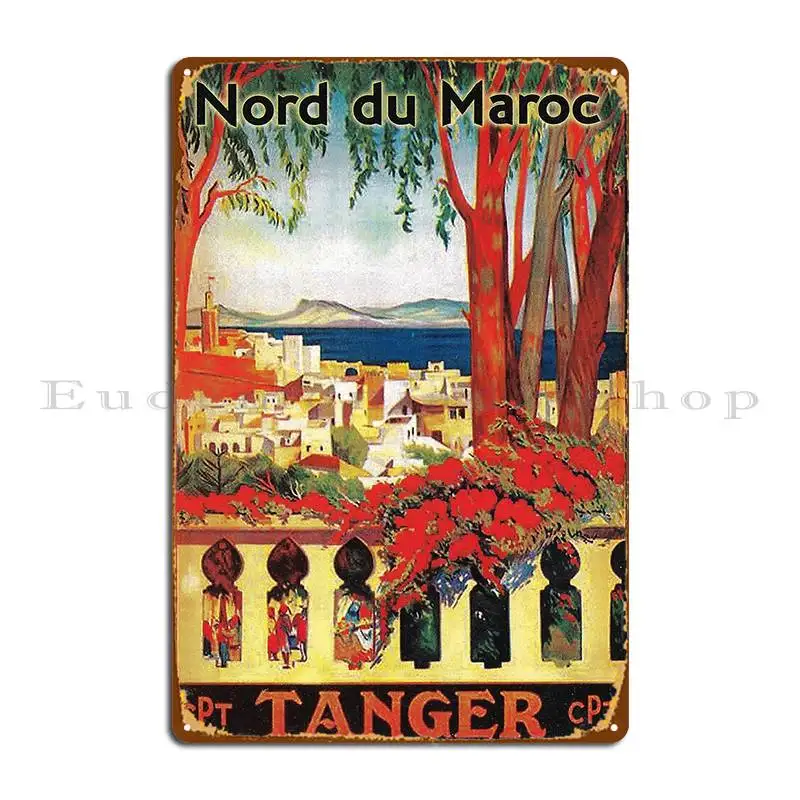 Moroccan Travel Poster Tangier Metal Sign Home Wall Decor Create Printed Wall Pub Tin Sign Poster