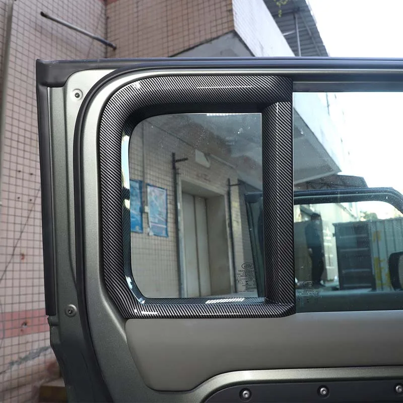 2 قطعة ABS ألياف الكربون لاند روفر المدافع 110 2020-2024 نافذة السيارة الداخلية النافذة الخلفية C-عمود اكسسوارات السيارات الزخرفية