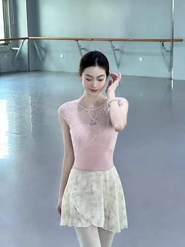 Imagen 2 del producto Leotardos de Ballet para adultos, leotardo de práctica de baile de Ballet con estampado bordado, mono de gimnasia para equipo de baile de alta calidad