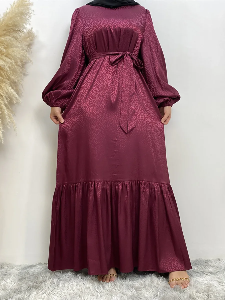 Muslim women Ramadan women popular solid color fashion clothing Turkey Dubai new dress Arab fashion women dress