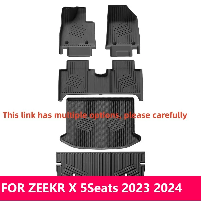 

Для ZEEKR X 5 мест 2023-2024 Всепогодные коврики TPE 3D и подкладка в багажник черного цвета