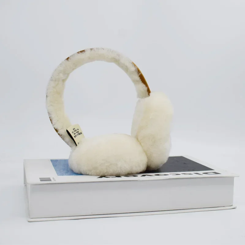 2024 Wool Ear Warmer Winter Sheepskin Ear Muffs for Women Men Soft Warm Solid Earflap Outdoor Cold Protection EarMuffs Ear Cover