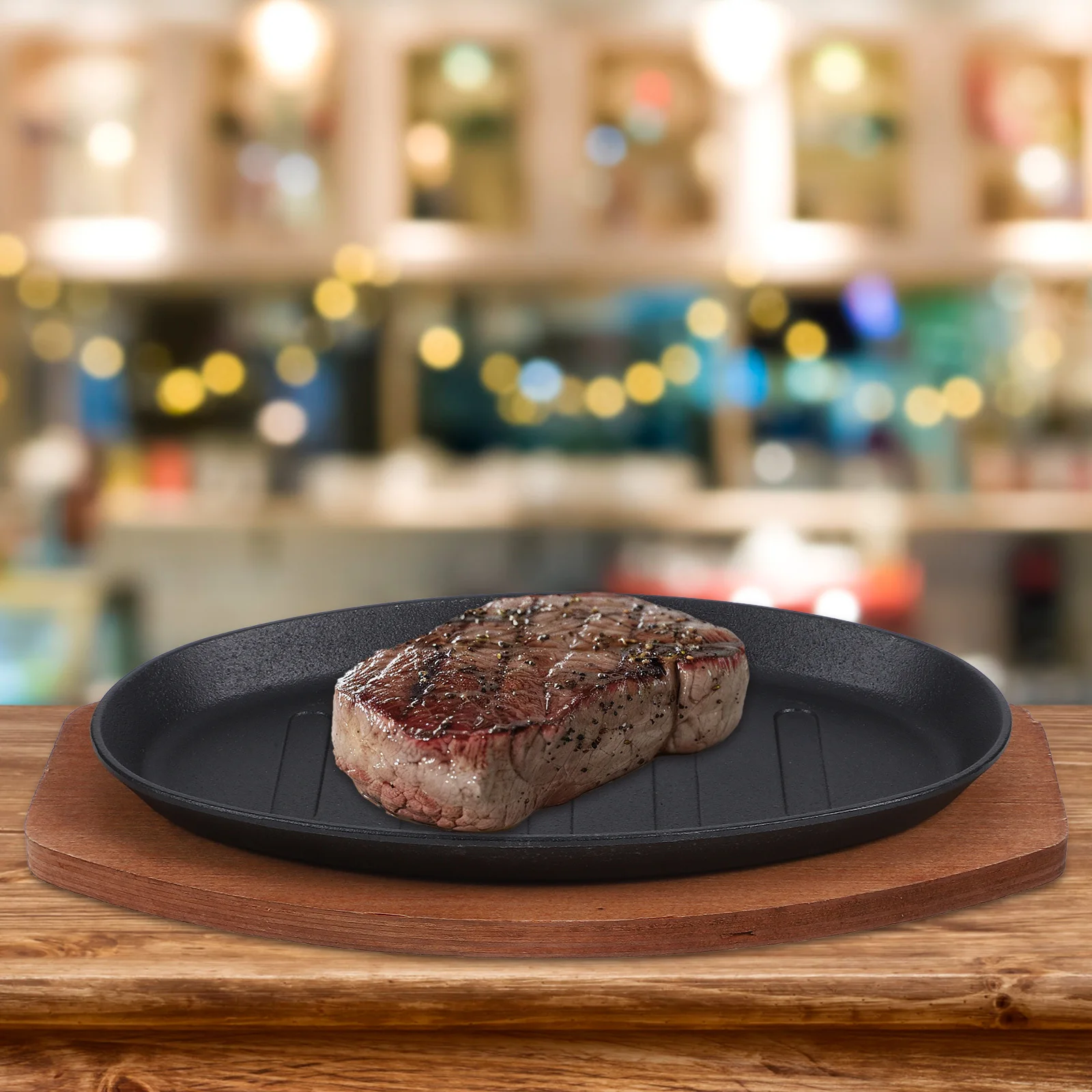 

1 set 1 Set Cast Iron Grill Pan Thick Non-Stick Steak Plate For Cooking Cheese Fried Fries Grilled Fish Outdoor Barbecue Kitchen