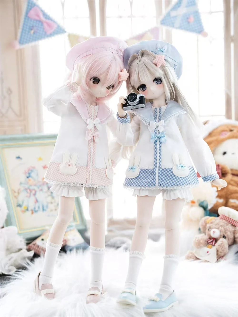 Vestiti per bambole BJD adatti per set di vestiti per asilo CuteRabbit di taglia 1-4 accessori per bambole (5 punti)