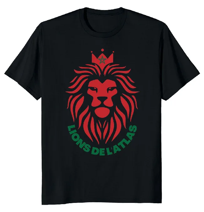 NEW LIMITED Atlas Lion Morocco Flag Classic Novelty Tee M-3XL Fast Shipping