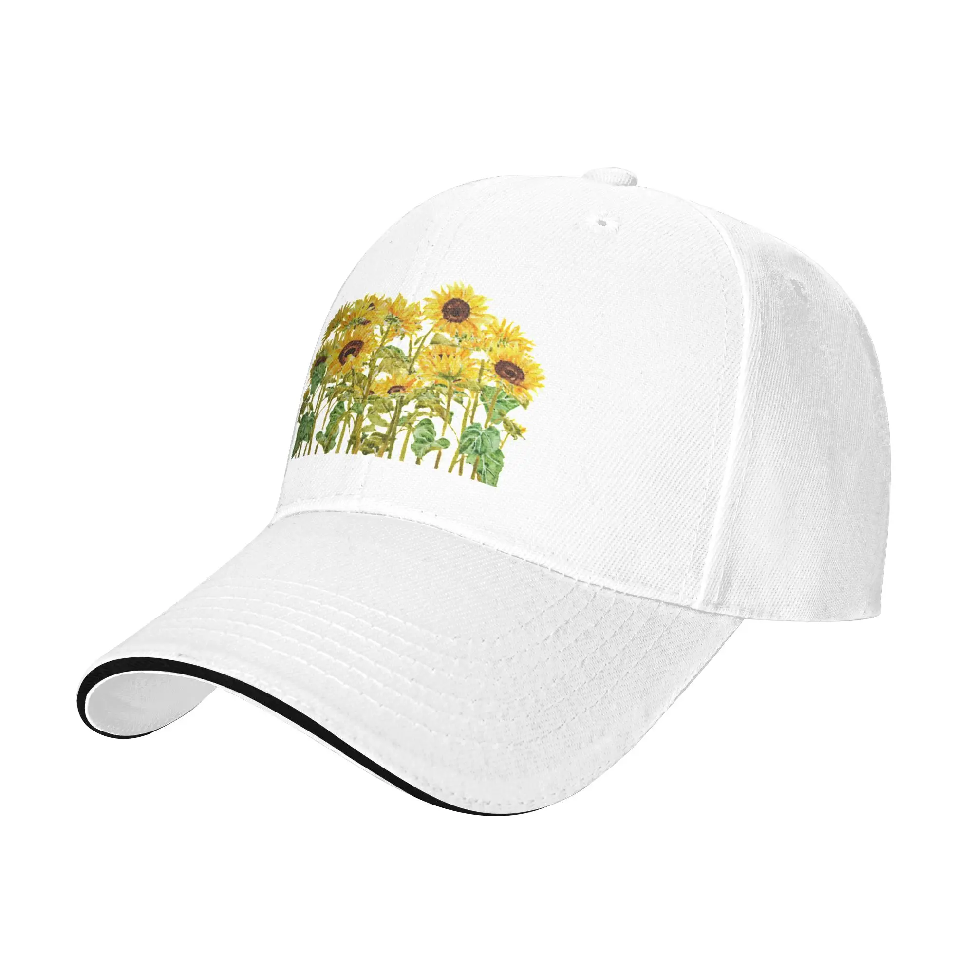 hand painted yellow sunflower painting 2020 watercolor painting Gift For Children Men Women A Baseball Cap Hat
