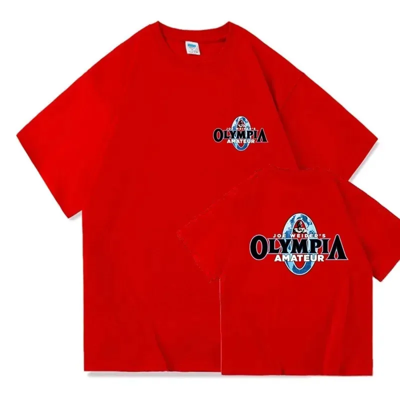 Summer 2024 OLYMPIA Men Gym Cotton Short Sleeve T Shirt Men Causal O-neck T-shirt Male High Quality Oversized Tees Tops Clothing