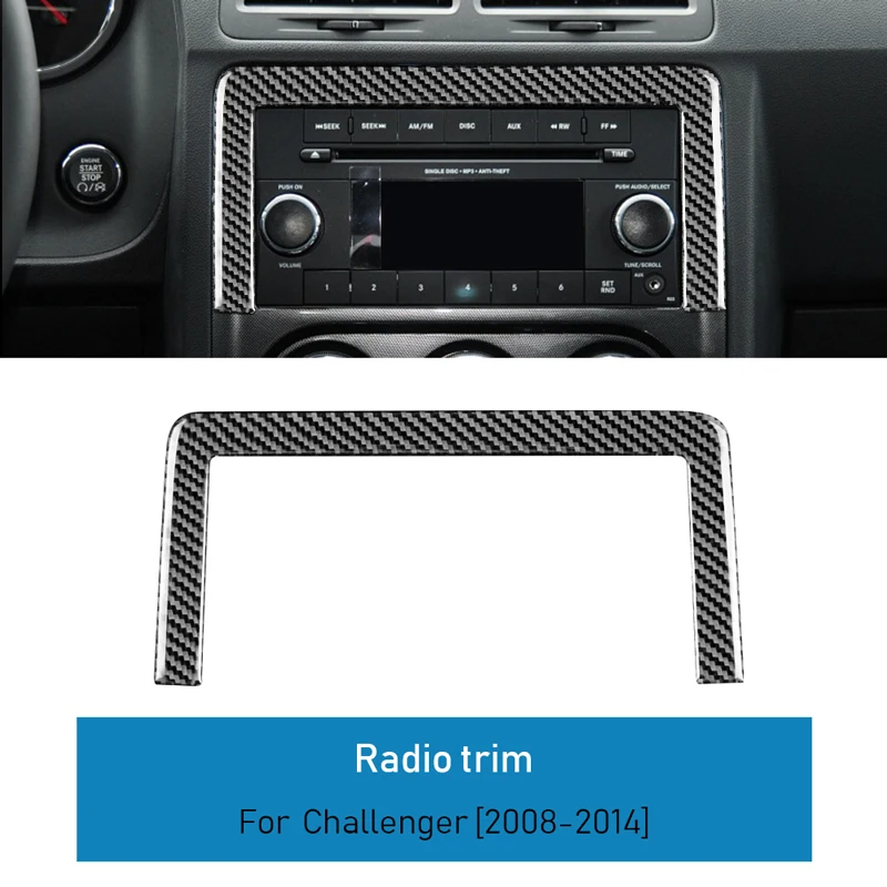 

Car Navigation Screen Frame Cover Real 3D Dry Carbon Fiber Sticker for Dodge Challenger 2008-2014 Interior Upgrade Kit