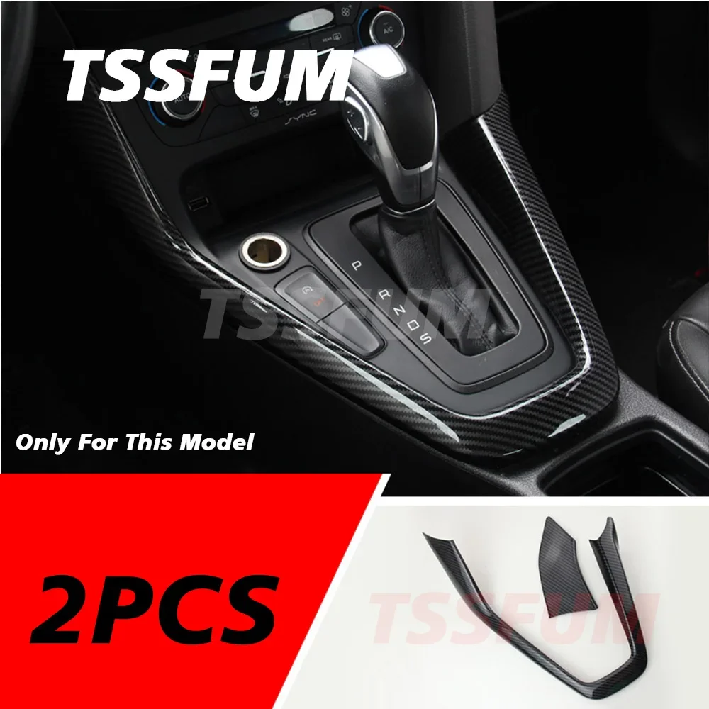 For Ford Focus MK3 2015 2016 2017 2018 Car Interior Carbon Fiber Sticker Center Control Gear Shift Panel Cover Car Accessories