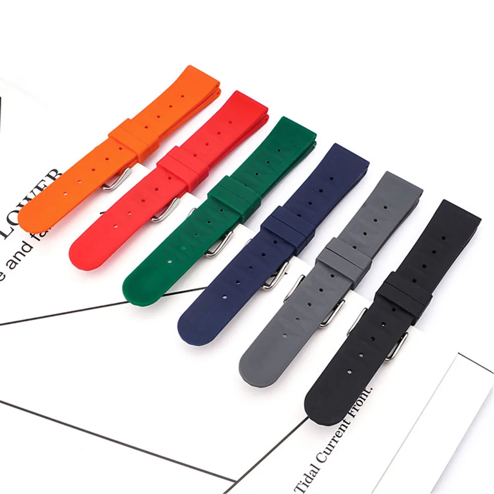 20 مللي متر 22 مللي متر سيليكون حزام ل سايكو البحرية ماستر SKX007 SRP777J1 المواطن الغوص الرياضة سوار المعصم مقاوم للماء حزام الساعات