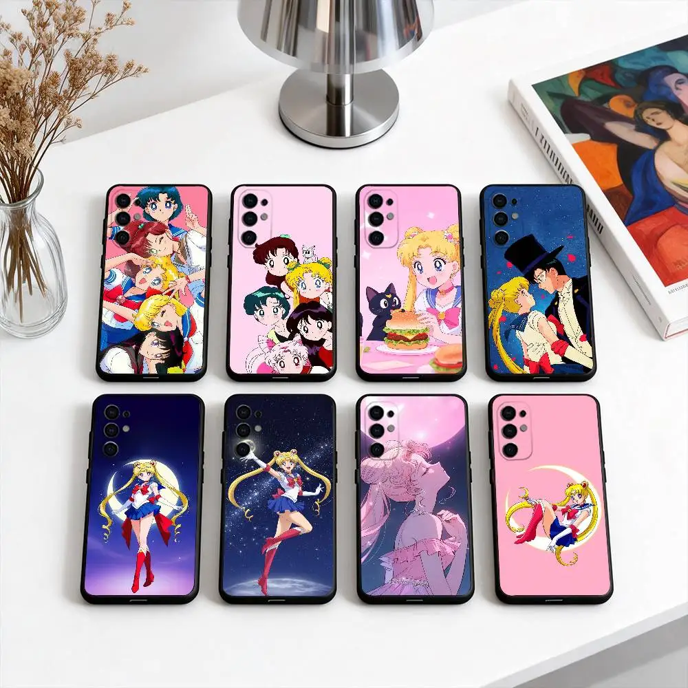 

Cute S-Sailor M-Moons Usagi Tsukino Phone Case For Samsung S25,S24,S21,S22,S23,S30,Ultra,S20,Plus,Fe,Soft Silicone Black Cover