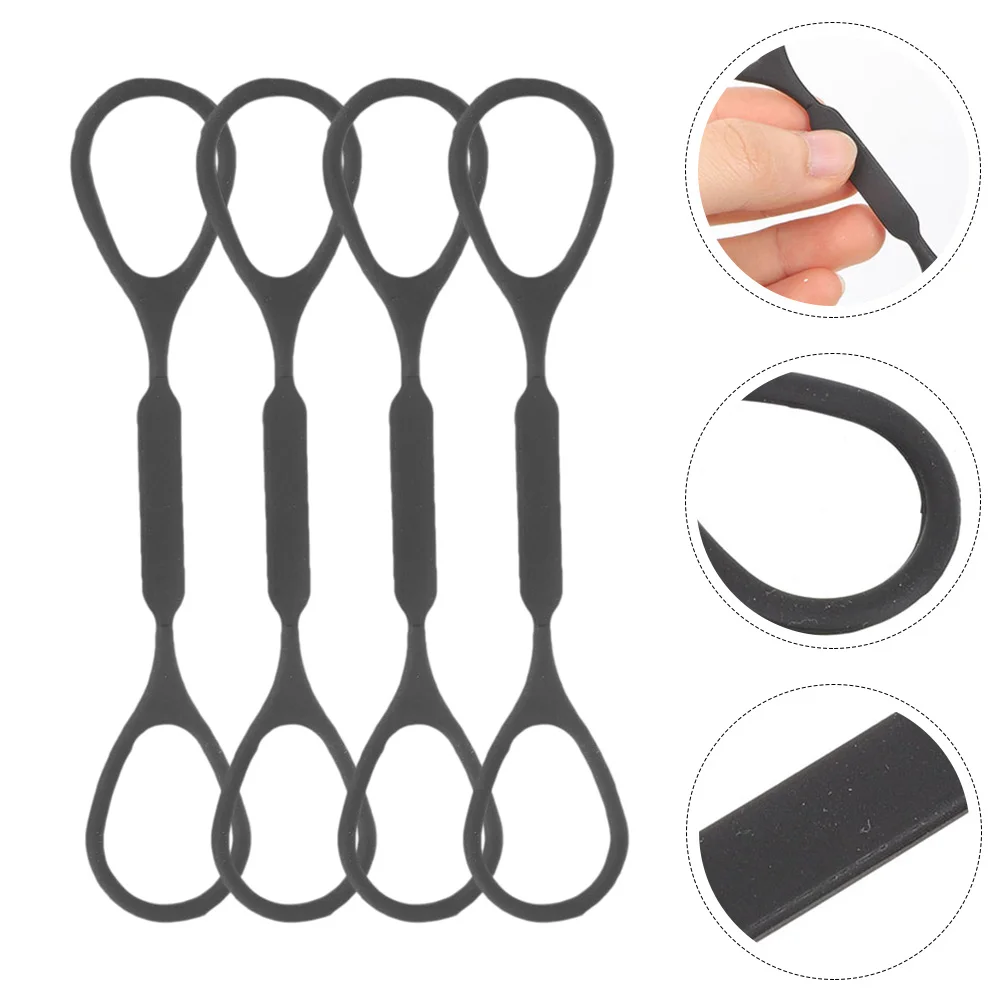 4 Pcs Instrument Sound Tube Tow Rope Stopper Ring for Trumpet Small Clip Tuner Black Slide