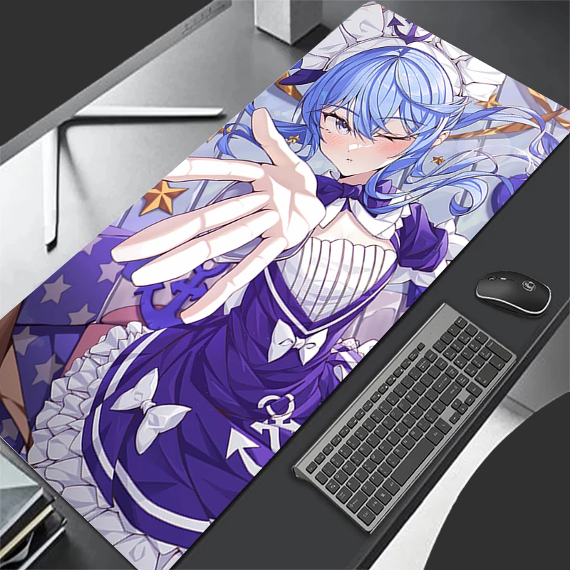 Tapis de souris accessoires de jeu d'ordinateur tapis de clavier bureau tapis de souris en caoutchouc décoration bureau Hololive Hoshimachi Suisei tapis de souris