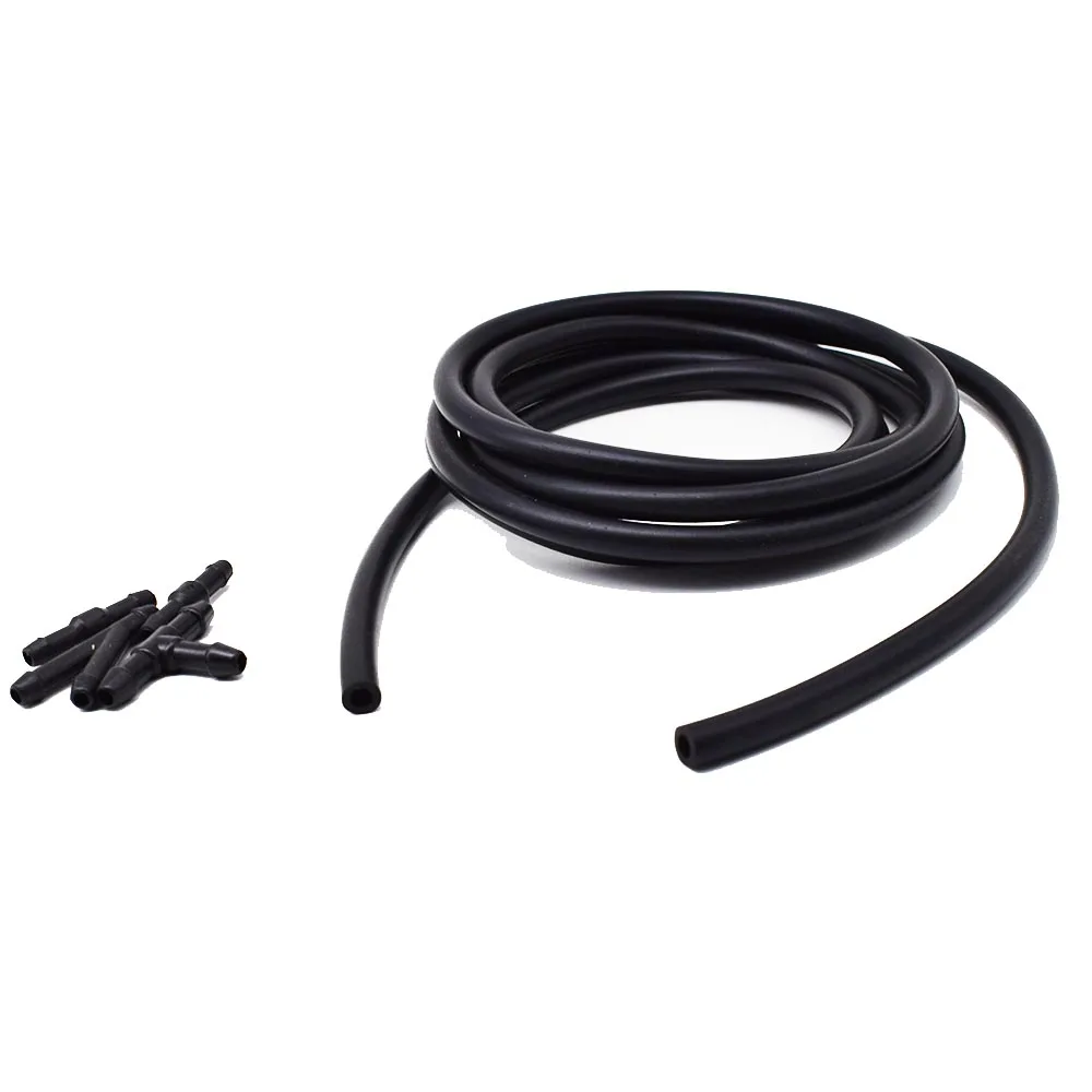 Universal 2m 3.5mm Windshield Washer Nozzle Hose Tube Pipe w/ Connector T Y Straight For Front Window Headlight Pump