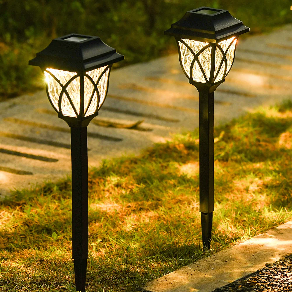 Luces de patio al aire libre montadas en el suelo con energía Solar, jardín impermeable, césped de villa, decoración de paisaje al aire libre