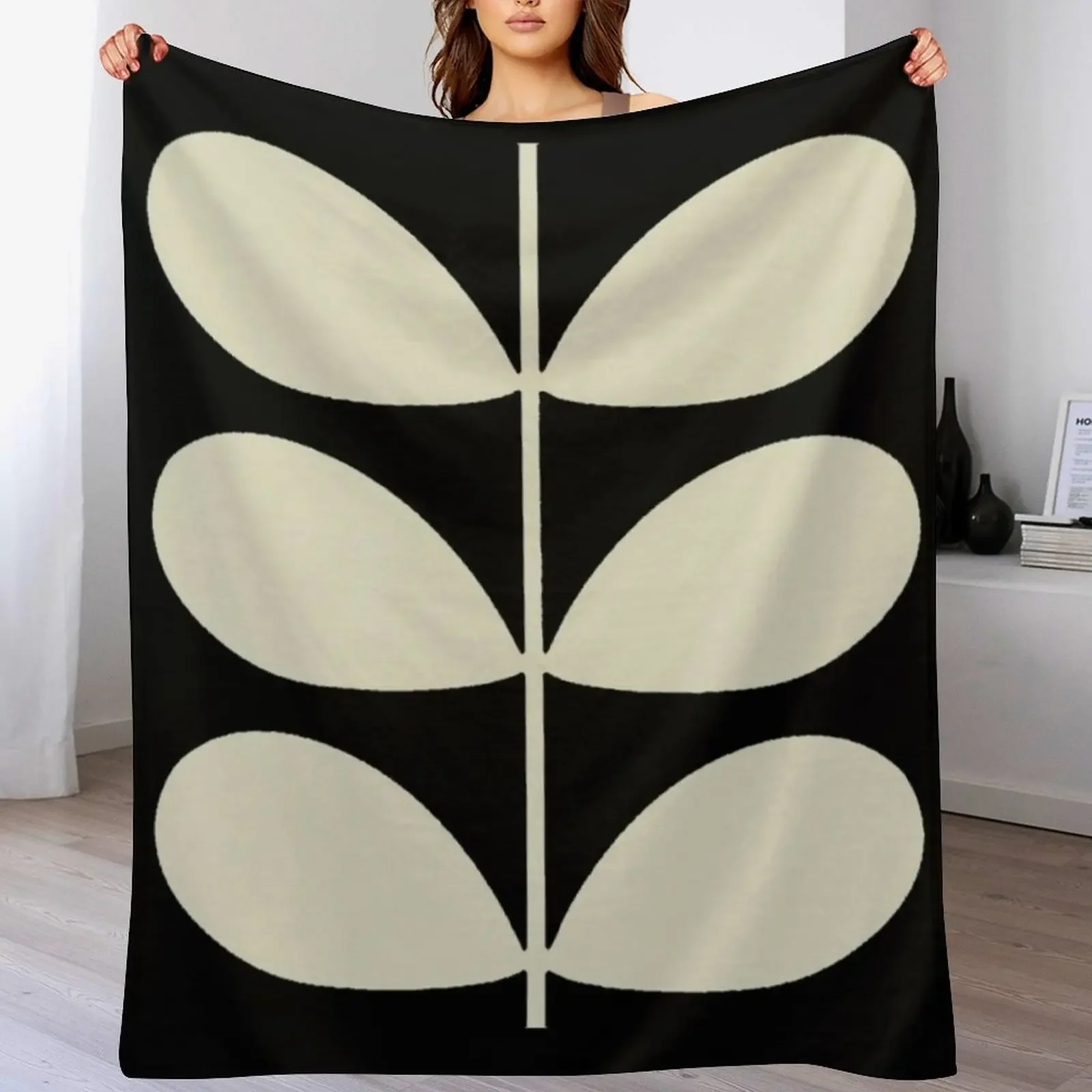 

orla kiely multi stem, black,white,kiely pattern,orla kiely design Throw Blanket Cute Plaid anime Blankets