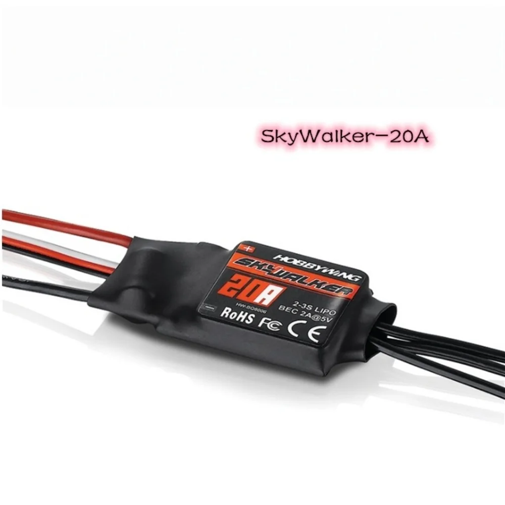 RC FATJAY Hobbywing SkyWalker-20A-V2 ESC 20A 2-3S Brushless Electronic Speed Controller for RC Aircraft