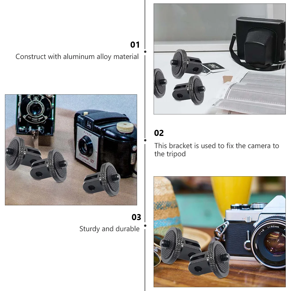 

1 4 Inch Tripod Mount Adapter Camera Bracket Accessories 2Pcs Aluminum Alloy