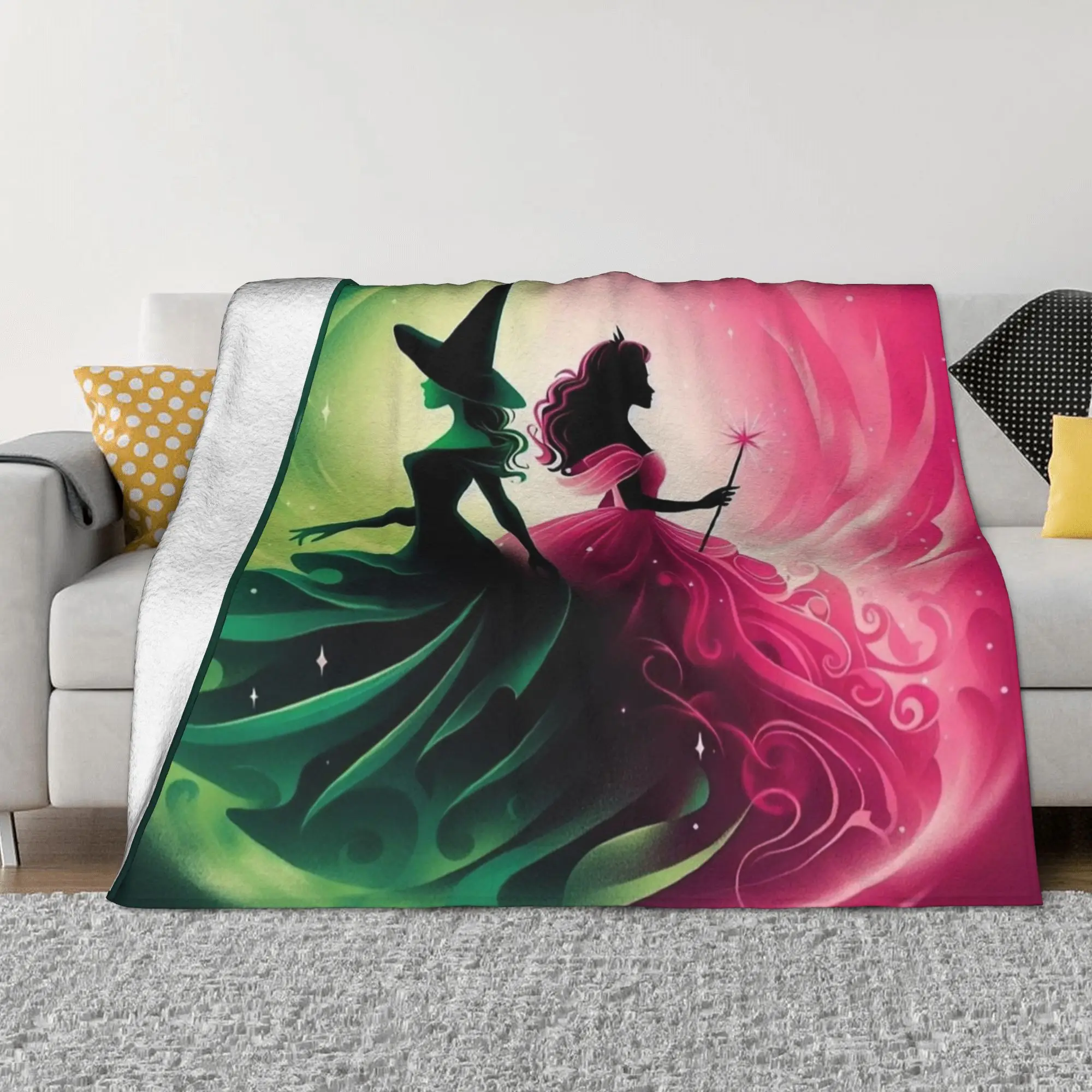 Wicked Elphaba & Glinda Plush Blanket Movie Awesome Throw Blankets for Home 200x150cm Quilt