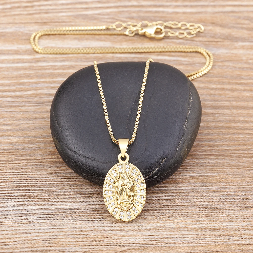 AIBEF Religious Belief Jewelry Accessories Virgin Mary Religion Charms Pendant Necklaces For Men Woman Jewelry