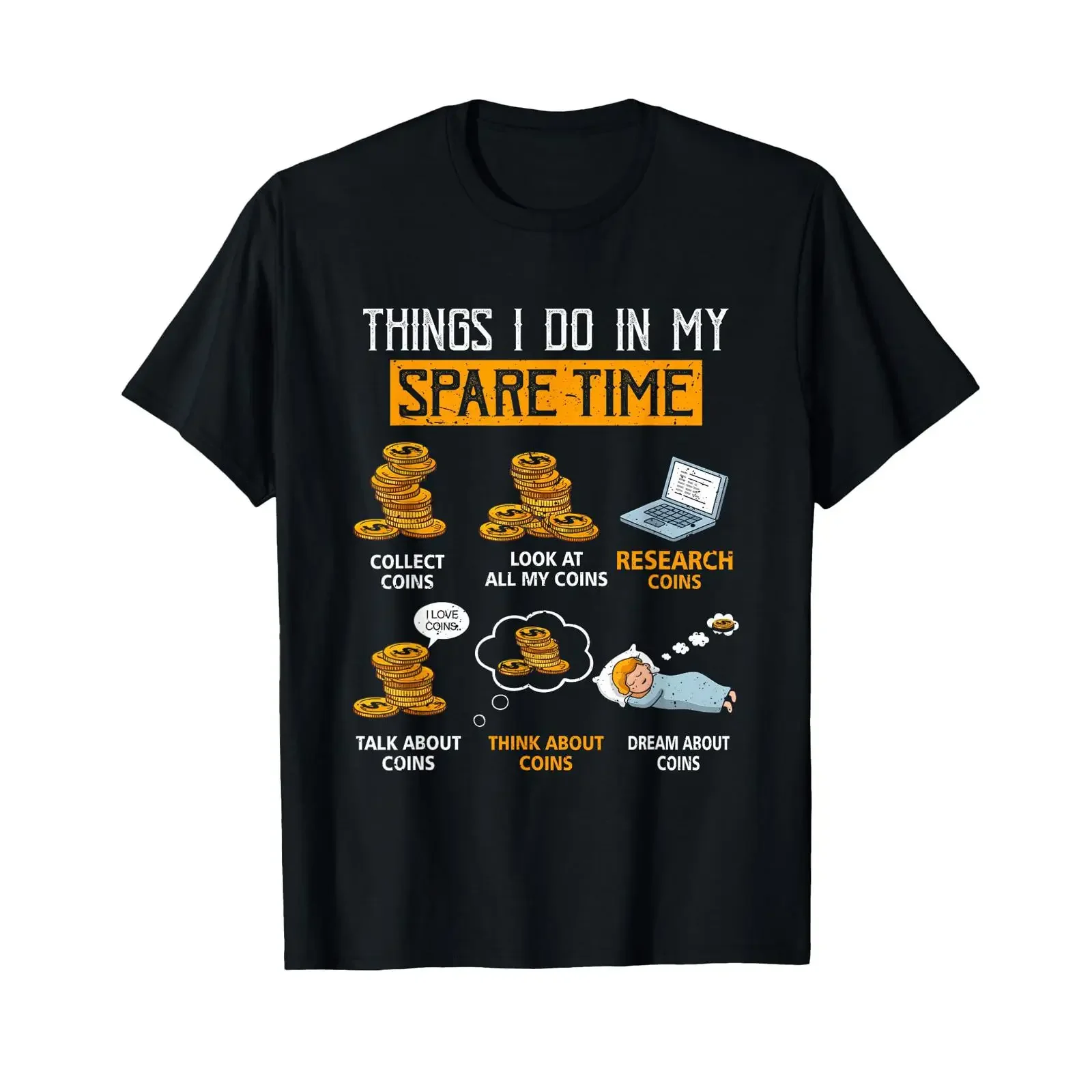 Things I Do In My Spare Time Funny Numismatics Coin Crypto T Shirt vintage Washed fashion designer clothes