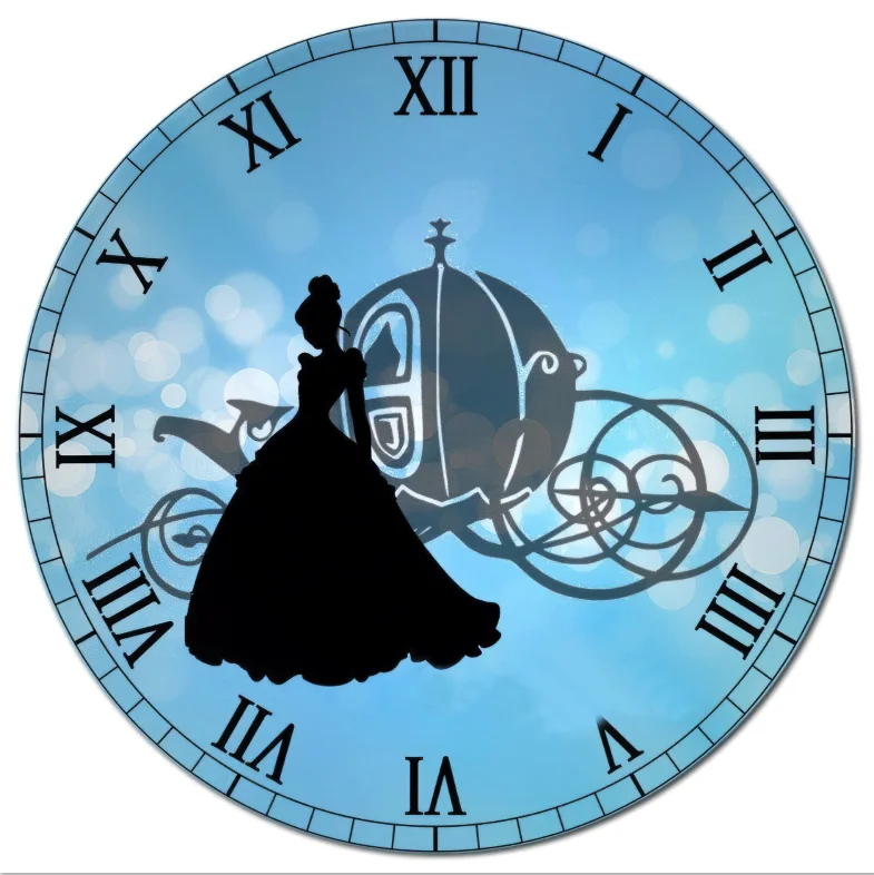 6x6ft Personalized Fairy Tale Blue Cinderella Heels Clock Carriage Castle Custom Photo Background Backdrop Vinyl 180cm x 180cm