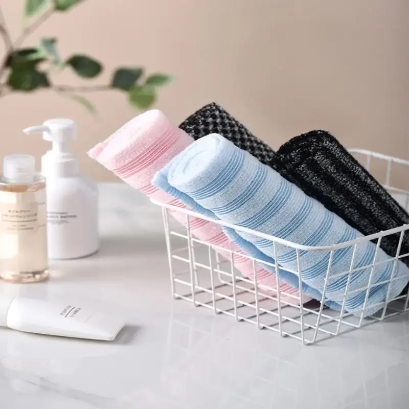 角質除去ウォッシュクロス 背中スクラバー シャワー用 フォームバスタオル ロングタオル 男女兼用