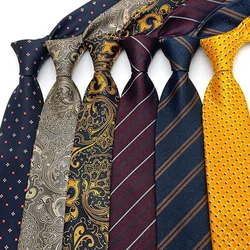 Fashion 8CM Men's Necktie Classic Ties For Man Wedding Business Party Polka Dots Stripes Floral Plaid Jacquard Ascot Accessories