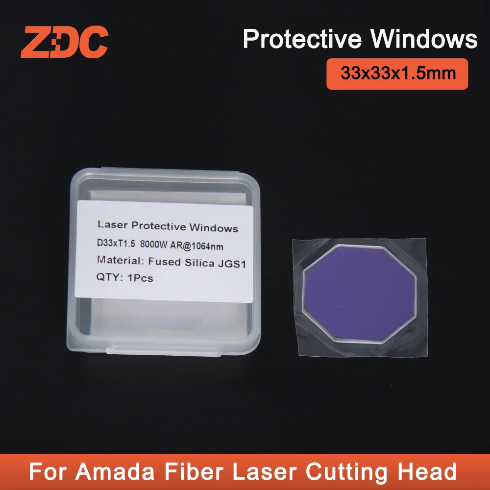 10pcs/lot Amada Laser lens/protective windowsOctagon 33mm*1.5mm 71570026 for amada fiber laser