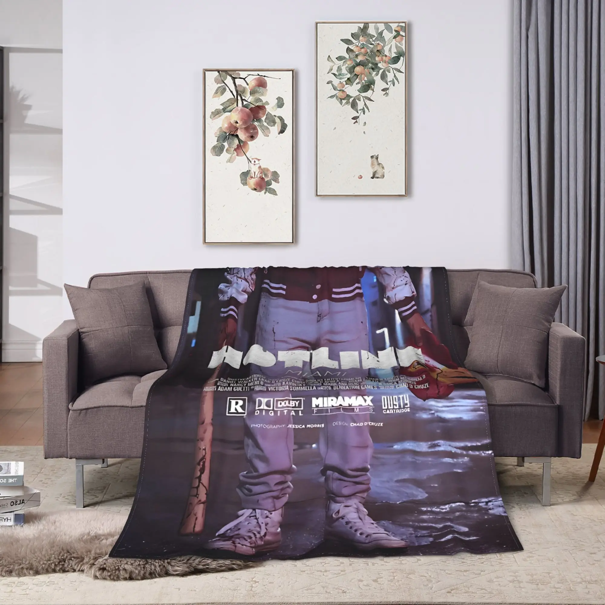 Hotline Miami The Movie Flannel Blankets  Warm Soft Throw Blanket for Couch Bed Picnic Fashion Bedspread Sofa Bed Cover