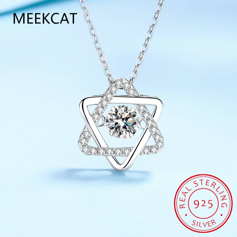 Mothers Days Gifts Star Of David 3ct Moissanite Necklace Pendant For Women Certified Silver 925 Jewelry 2023 Trending