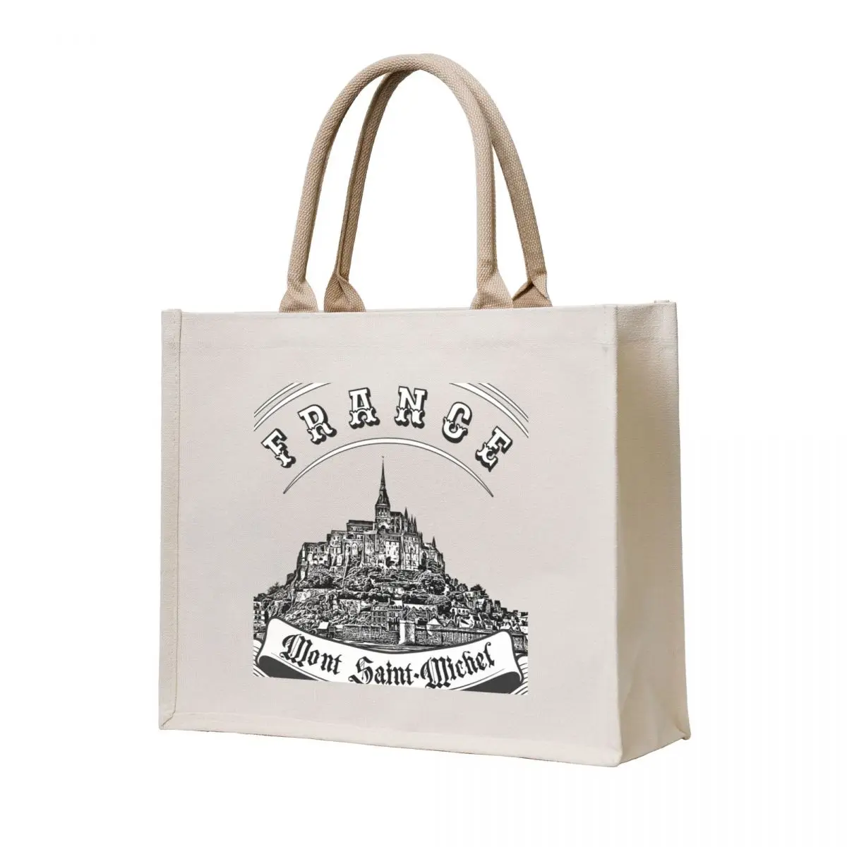 

Medieval monastery Mont Saint Michel. France. Tote Bag women bag shopping bag logo custom tote