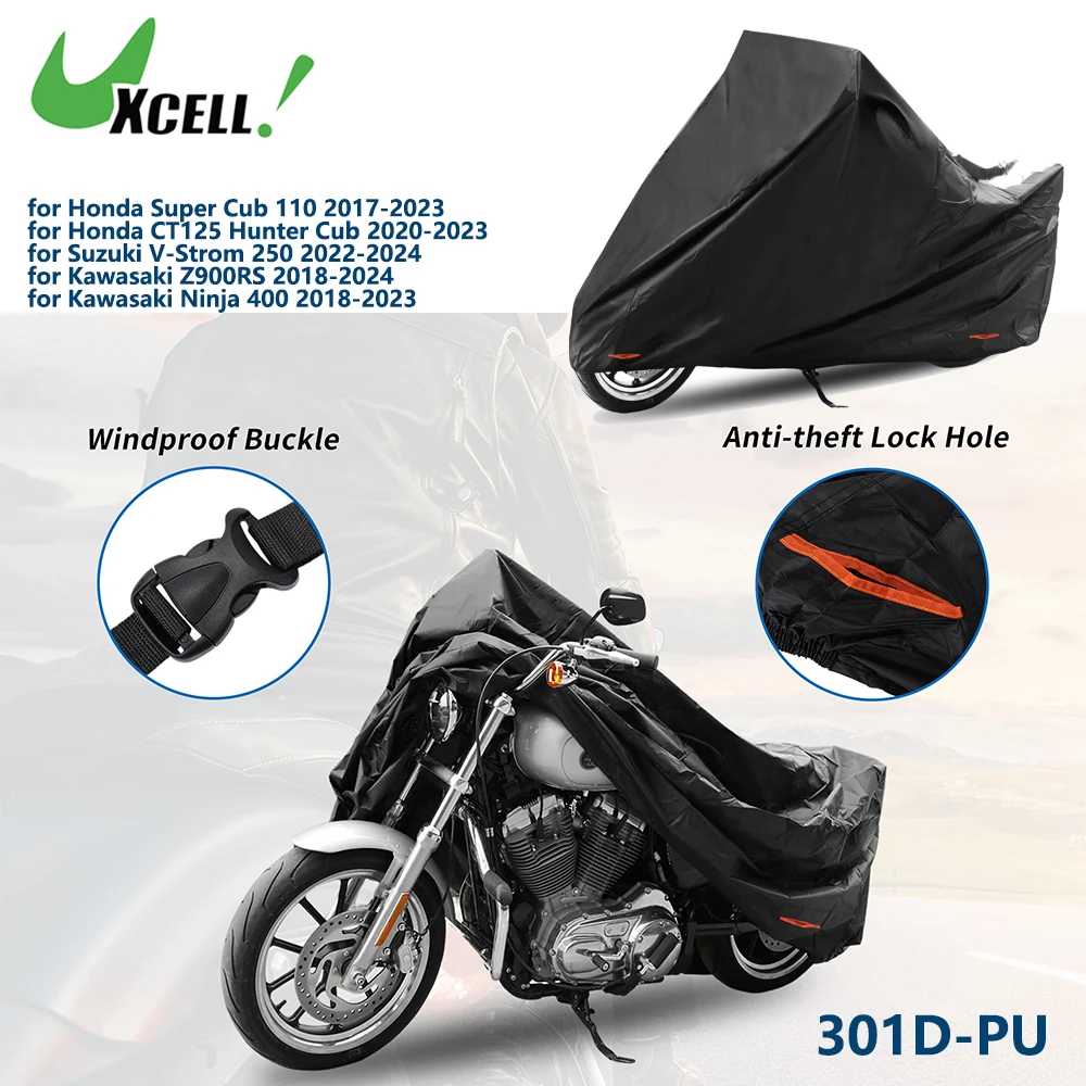 

UXCELL New 301D-PU Motorcycle Full Cover Outdoor Waterproof Dustproof Thickened Motorcycle Clothing Rain Snow UV Protector Cover