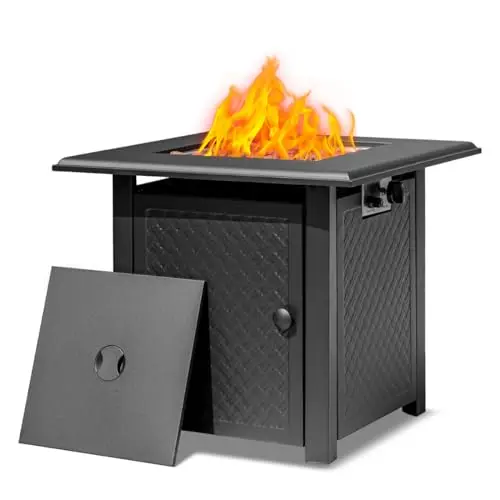 28 Inch Propane Fire Pit Table 50,000 BTU Outdoors